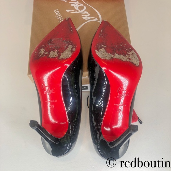 Christian Pigalle 100mm black patent pumps 38 - Picture 6 of 7